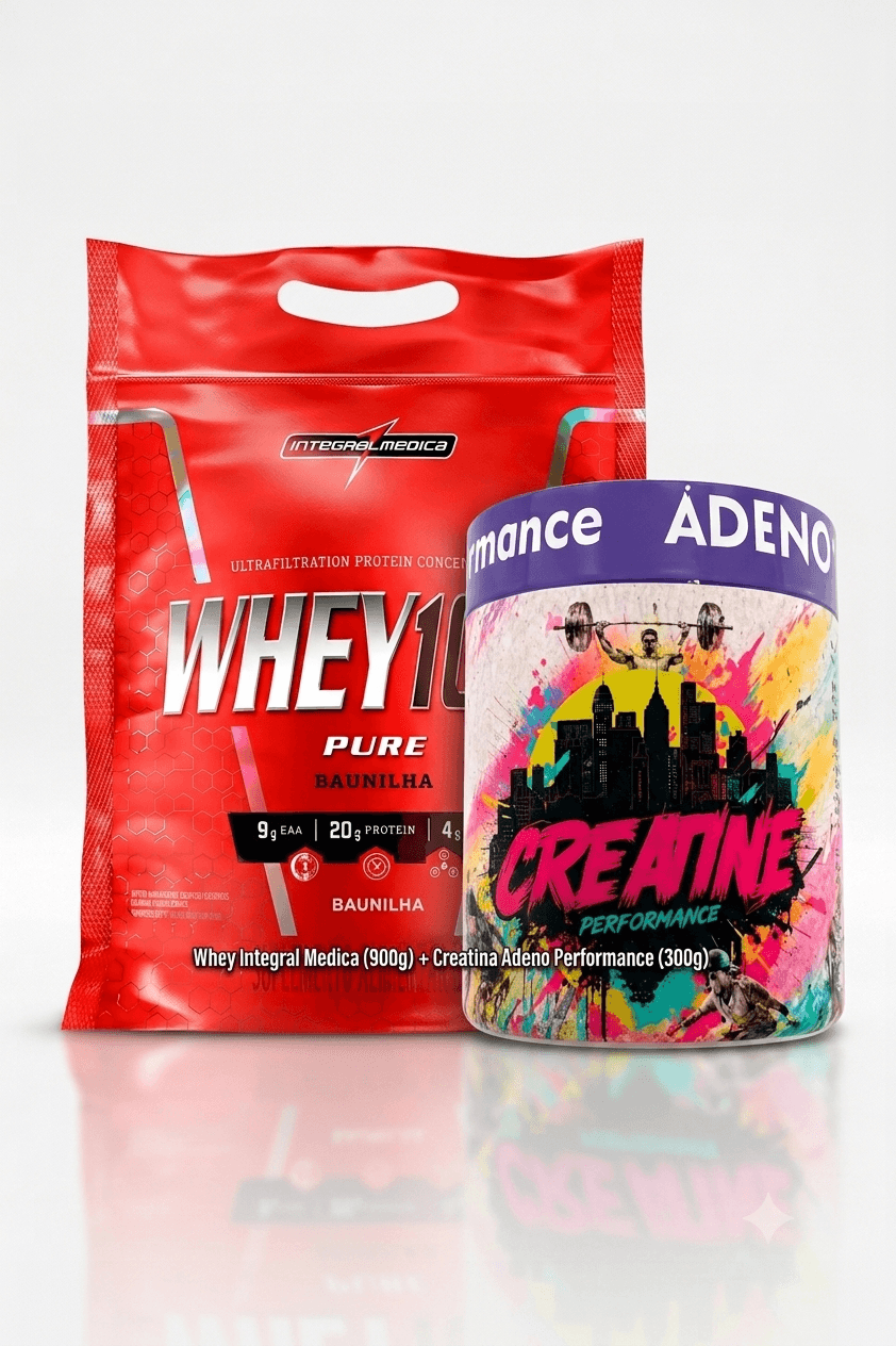 Combo Whey integral 900g + creatina ADENO performance 300g